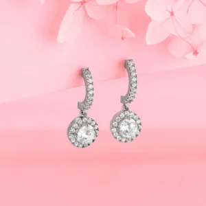 silver zircon drizzle drop earrings