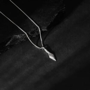 silver kite pendant with box chain for him
